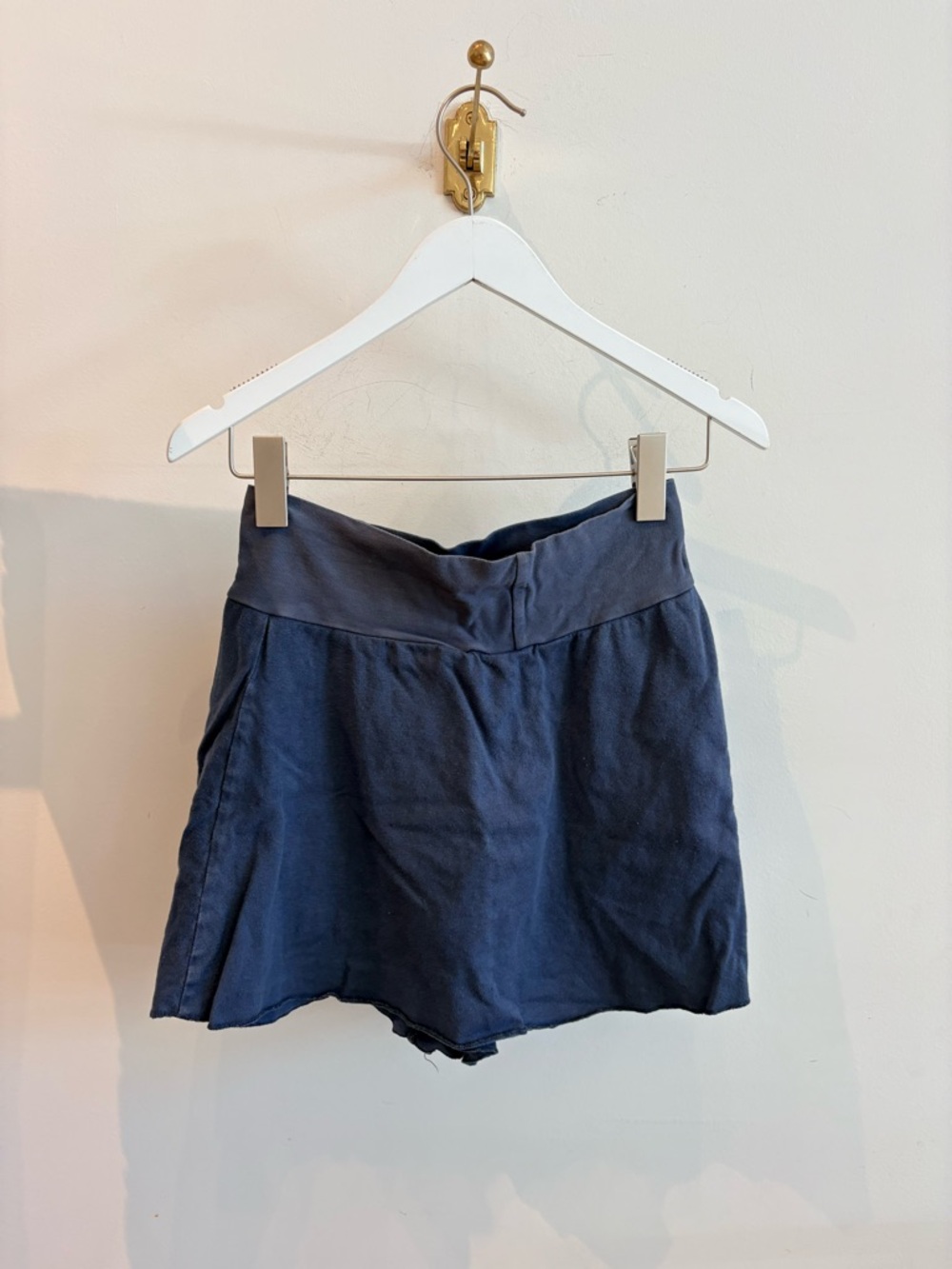 High-Waist Navy Blue Women's Skort with Foldover Waistband